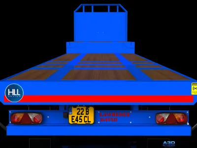 3D Lawrence David Flatbed Semi-Trailer Model 3D model