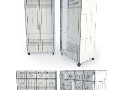 Industrial Metallic Furniture 3D model