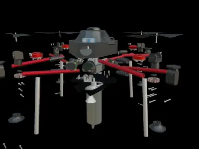 3D Drone dji phantom quadcopter 3D model