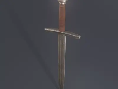 Worn Sword Free low-poly 3D model