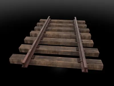 Railway Track 3D Model Game Ready Model Low-poly 3D model