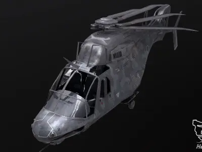 Z-9 Helicopter PBR 3D model Low-poly 3D model