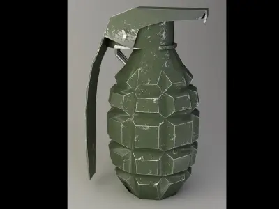  grenade F-1 very low-poly Low-poly 3D model
