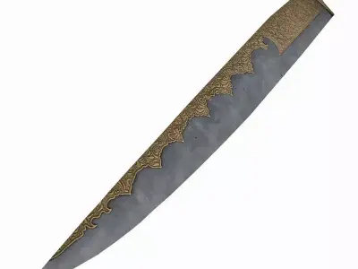 Afghan pesh kabz knife 3D model