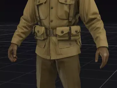 WWII Soldier 3D Model Full Body OBJ STL GLB 3D model