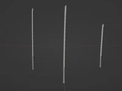 Sword Collection three poles Free low-poly 3D model