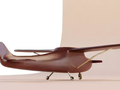 Wooden Airplane Low-poly 3D model
