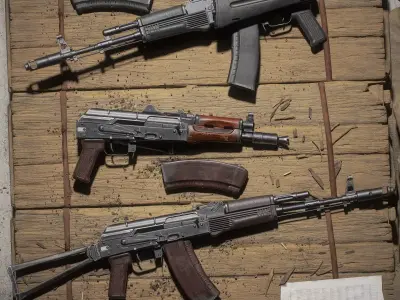 AK74 Modular system Low-poly 3D model