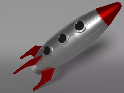 Cartoon rocket 3D model