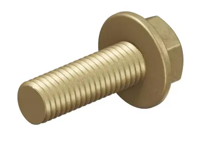 Antique Brass Flanged Bolt 3D model