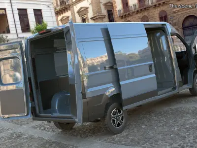 Fiat Ducato Medium Van Gray Color Simplified 3D model