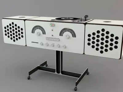 Vintage Radio Turntable 3D model