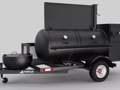 BBQ Smoker Trailer - Gorilla Trailers Low-poly 3D model