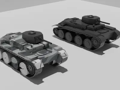 3D Punzer IV Low-poly 3D model