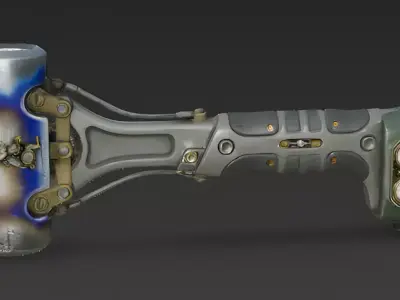 Realistic Steampunk Power Hammer 3D Model Low-poly 3D model