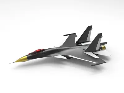 Sukhoi Su-35S Flanker-E Black 3D model