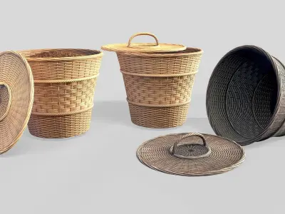 Basket 12 Low-poly 3D model