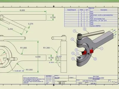 Ball turning lathe tool  Free 3D model