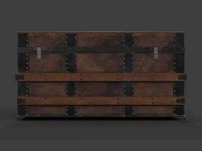 1800s TRUNK-CHEST Low-poly 3D model