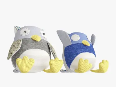 Plush Scrappy Hoot Owl Low-poly 3D model