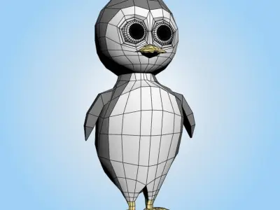 Penguin cartoon 3D model