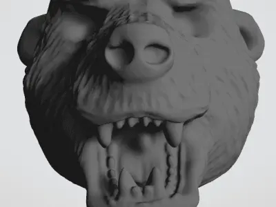 Lion face men ring 3D jewllery Model  3D model