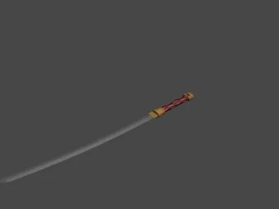 japanese katana PBR LOW-POLY GAME READY asian samurai shuriken  Low-poly 3D model