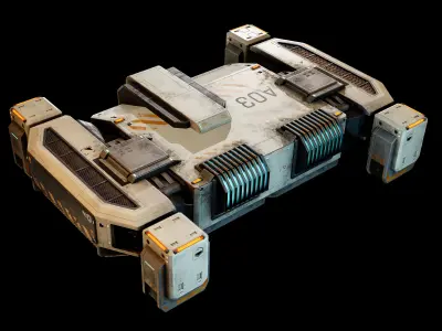 Cargo Drone Game ready Low-poly 3D model