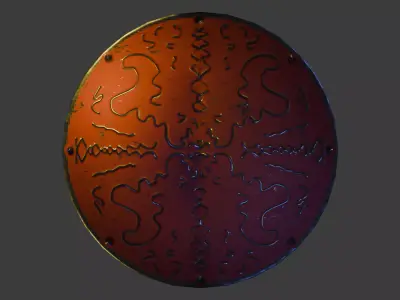 high Details Low-Poly Shield - 1000 Polygons Low-poly 3D model