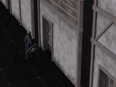 Medieval Modular Wall Kitbash 3D Model  Low-poly 3D model