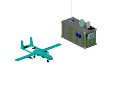 CONTAINER AND RECONNAISSANCE DRONE 3D print model