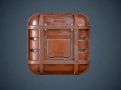 Sci-Fi Container White and Orange Free low-poly 3D model