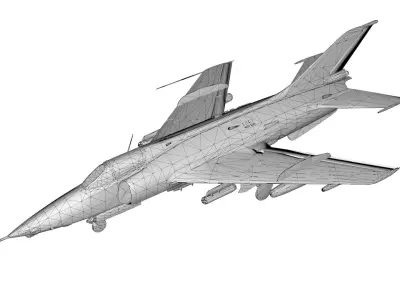 Lowpoly Nanchang Q-5 Aircraft Low-poly 3D model
