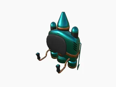 Jetpack D10 Blue Bronze - SciFi Character Design Low-poly 3D model