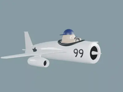 Aeroplane toy airplane with boy in cockpit 3D print model
