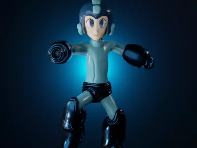 Rockman rigged Ready for Game Low-poly 3D model