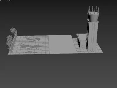 Soviet military bace Low-poly 3D model