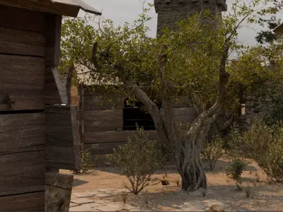Fortified Island Settlement 3D model purchase