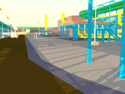 3D Model of Booster Compressor Station for Gas Condensate Fields 3D model