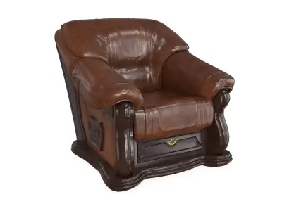 Armchair Lord Brown PBR 3D model