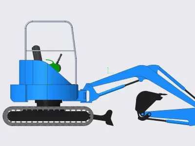Mini Excavator 3D model from CGTrader