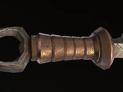 Medieval Dagger Low Poly 3D Model Low-poly 3D model