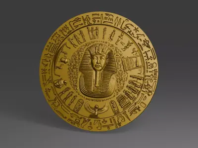 The Tutankhamuns coin 3D print model 3D print model