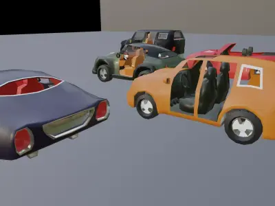 Car low poly pack 1 Low-poly 3D model