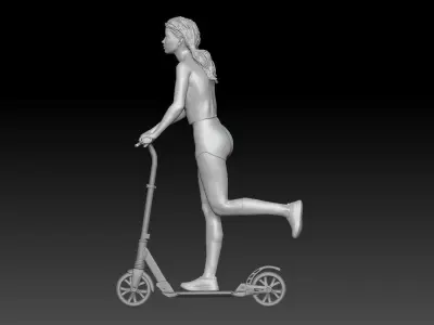 ELECTRIC SCOOTER GIRL 1 3D print model