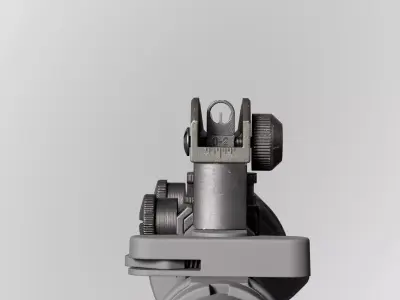 AR15 M4A1 Modular Rearsight Carry Handle Customizable Low-poly 3D model