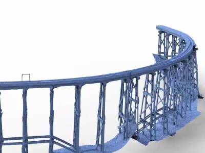 Railway track bridge 3D model
