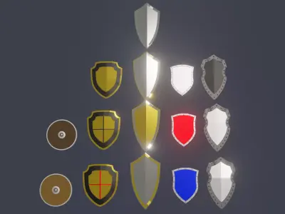 Shield Pack 1 Free low-poly 3D model