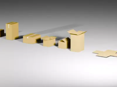 Many Different Card Boxes Low-poly 3D model