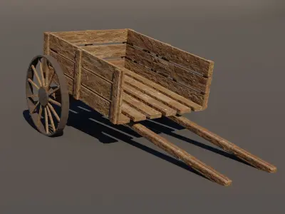 Medeival Wagons Low-poly 3D model